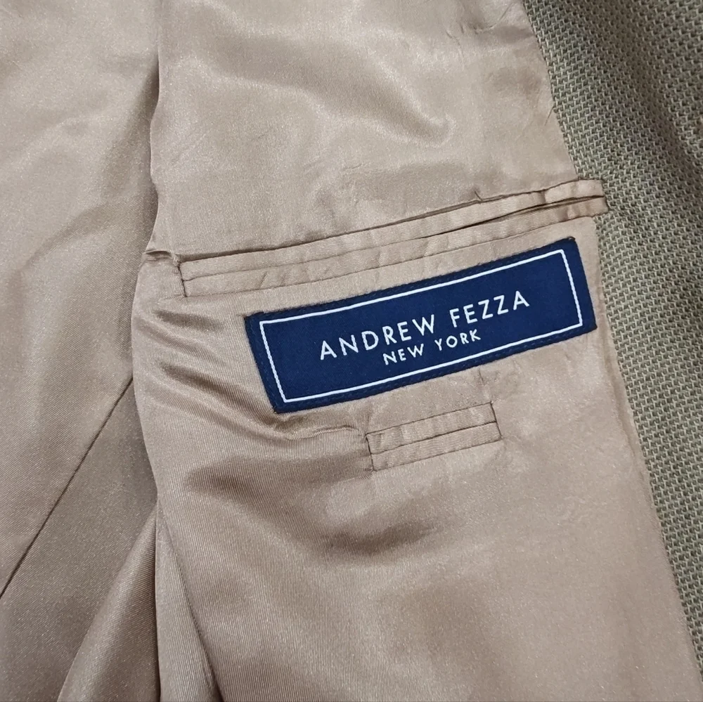 Andrew Fezza Vintage S&K Famous Brands Men's Tan Wool Sportscoat Jacket